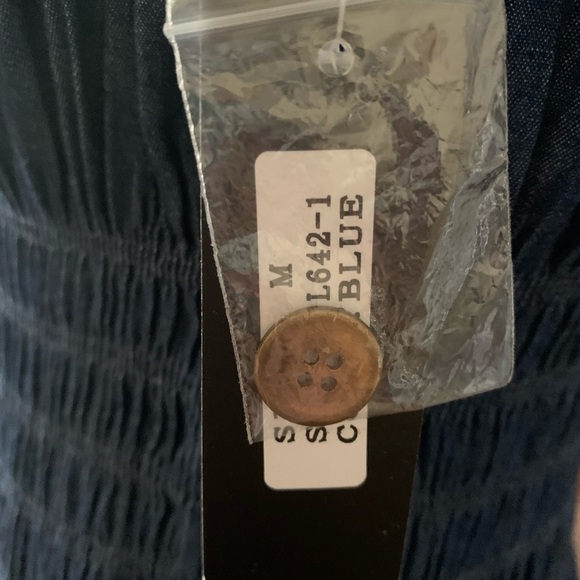 Lapis Chambray Tiered Smocked Maxi‎ Dress Size Medium Blue - Picture 6 of 9